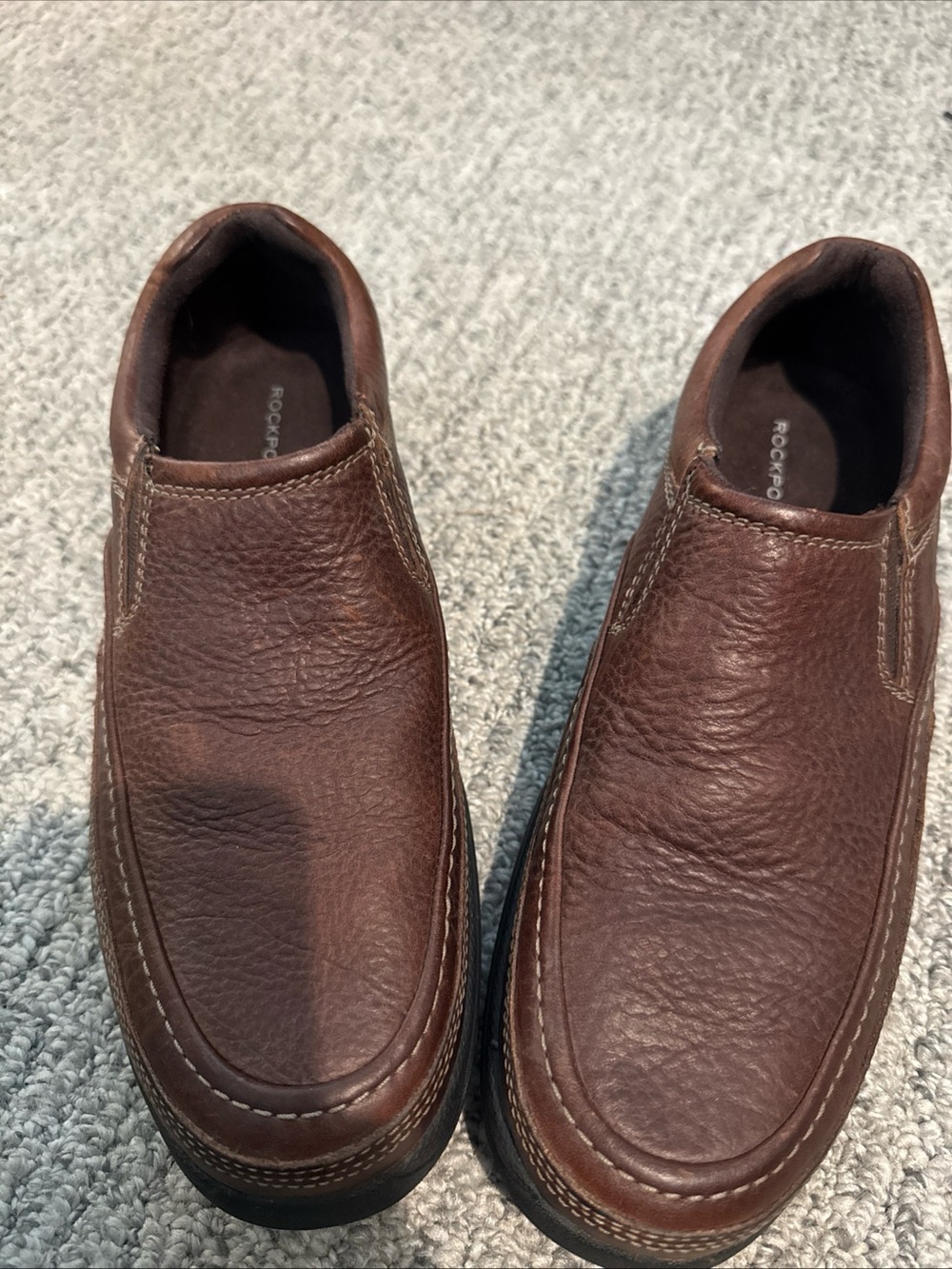 Rockport Men’s 9.5 M Brown Leather Slip-On Loafers Walking